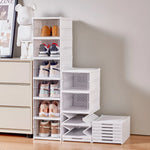 Boîte à chaussures pliable transparente 6 niveaux rangement organisé