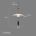 suspension lumineuse moderne minimaliste blanc noir rond lisse opaque câble noir