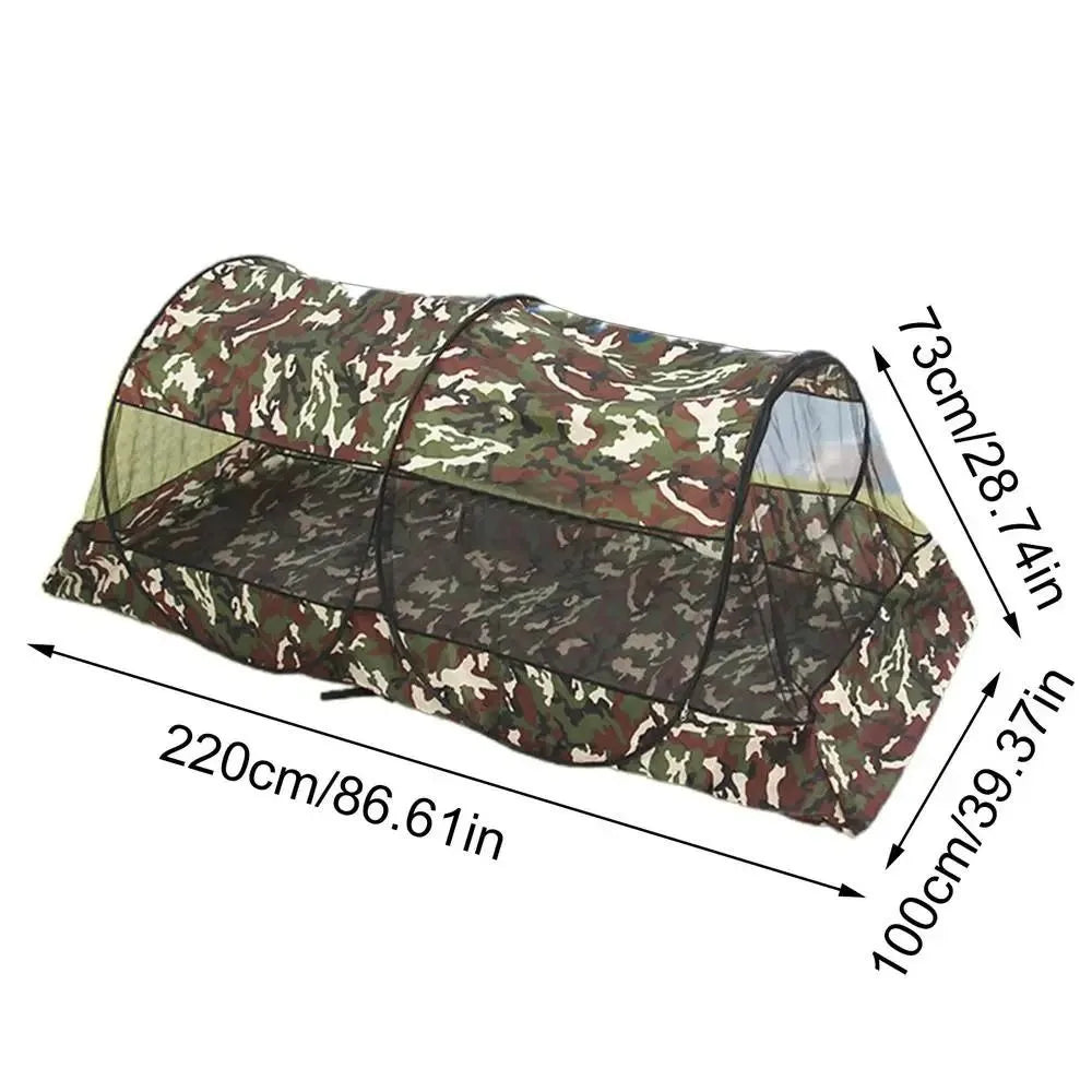 tente camping camouflage moderne polyester extérieure campement moustiquaire portable vert brun noir