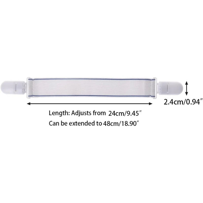 attaches élastiques tissu blanc bleu clips utilitaires rideaux draps rangement maison ordinaire longueur ajustable