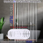 rideau douche moderne transparent rayures verticales 180cm 120cm 200cm 12 inoxydables