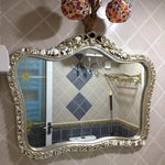 miroir baroque or argent blanc ornements floraux fixation murale décoration maison chambre salon