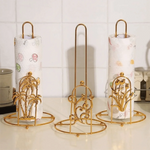 porte serviettes papier moderne élégant motifs floraux blanc doré réutilisable sans bpa