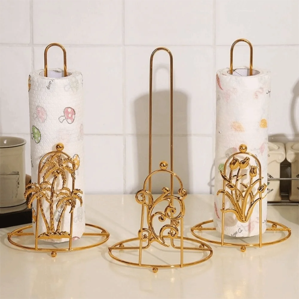 porte serviettes papier moderne élégant motifs floraux blanc doré réutilisable sans bpa