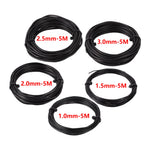 fil jardinage métal 2.5mm 5m 3.0mm 5m 2.0mm 10m 1.5mm 1.0mm noir lisse opaque