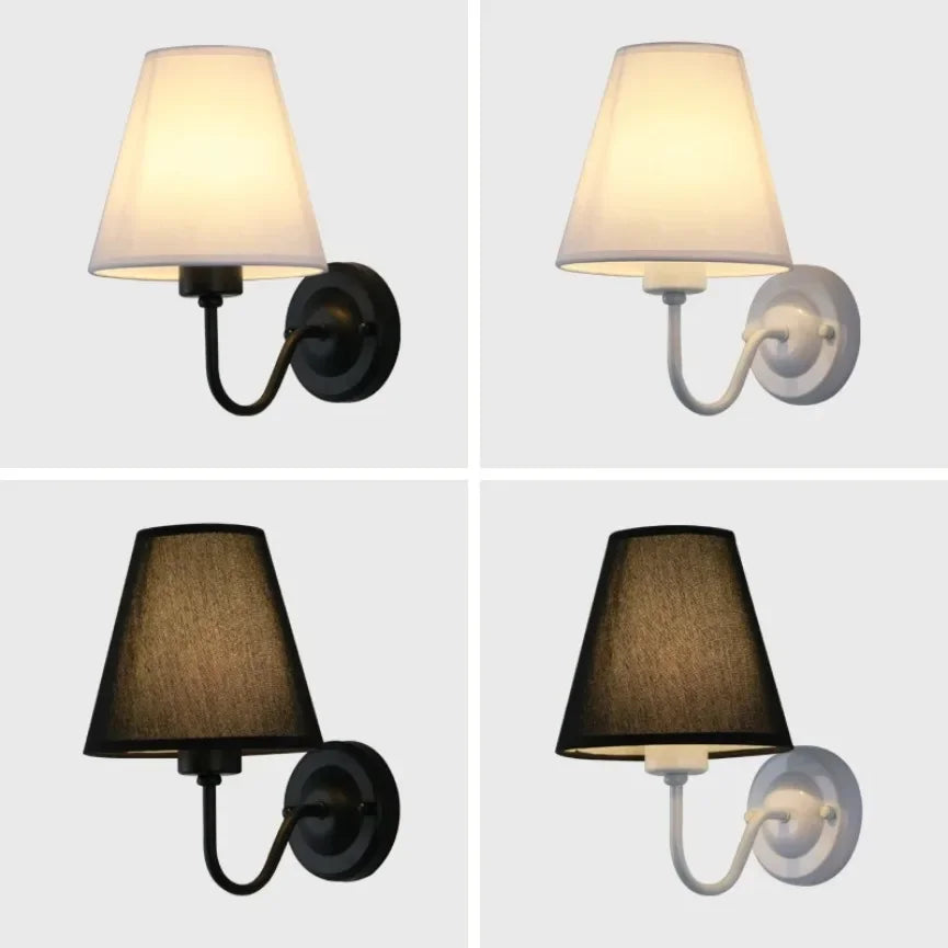 lampe murale moderne tissu dorée blanche marron clair abat jour éclairage intérieur chambre salonhôtel