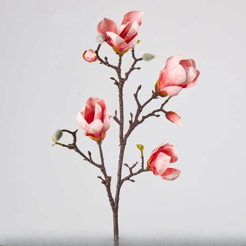 décoration intérieure branche artificielle magnolia blanc rose feuilles naturelles maison mariage anniversaire