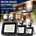 projecteur led détecteur mouvement sol noir moderne ip66 100w inondante contemporain