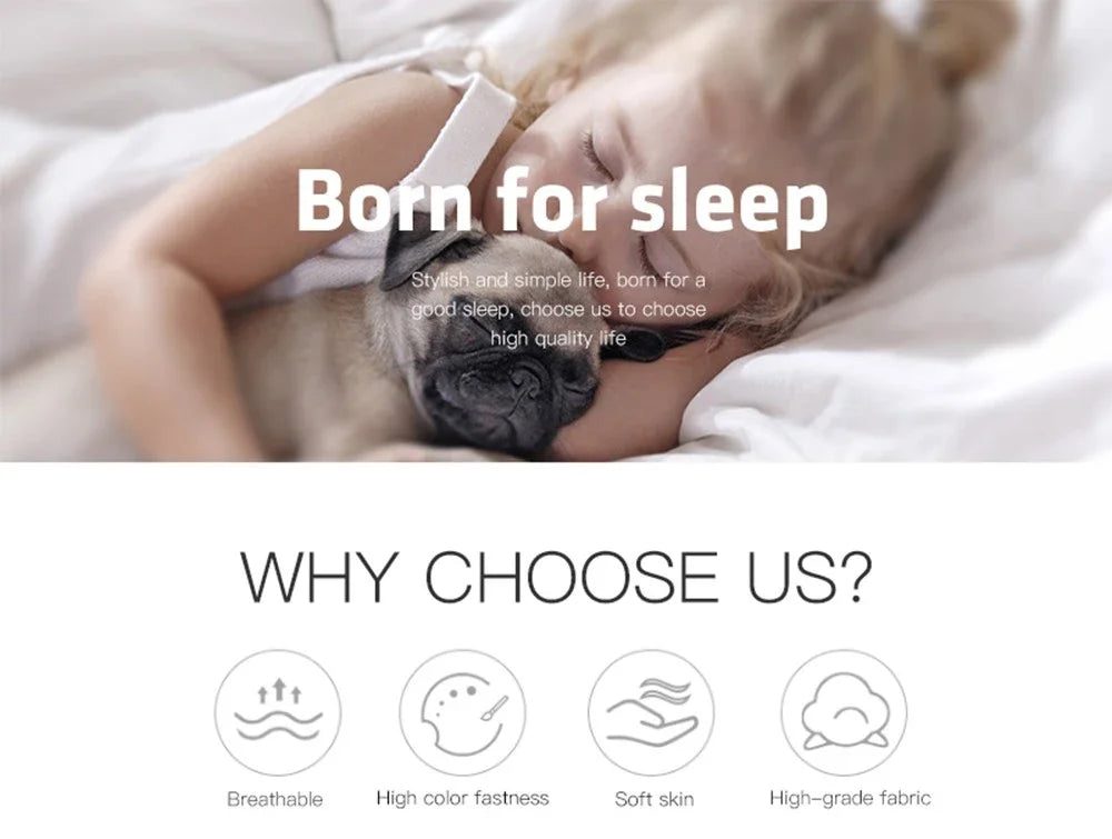 Housse de couette et taies d'oreiller motif zen