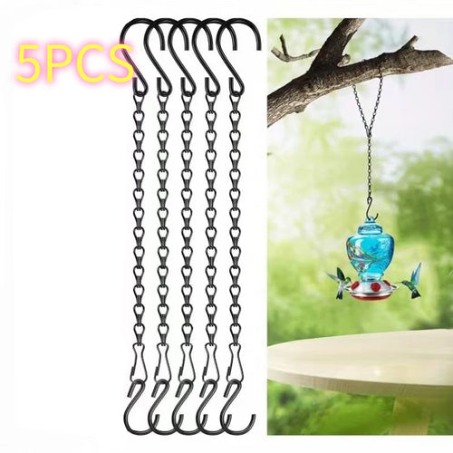chaînes suspension noires rustiques 5pcs modernes intérieur extérieur plantes oiseaux lanternes