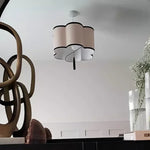 lampe suspendue tissu beige moderne texture mat 90 260V flux lumineux 249 2000