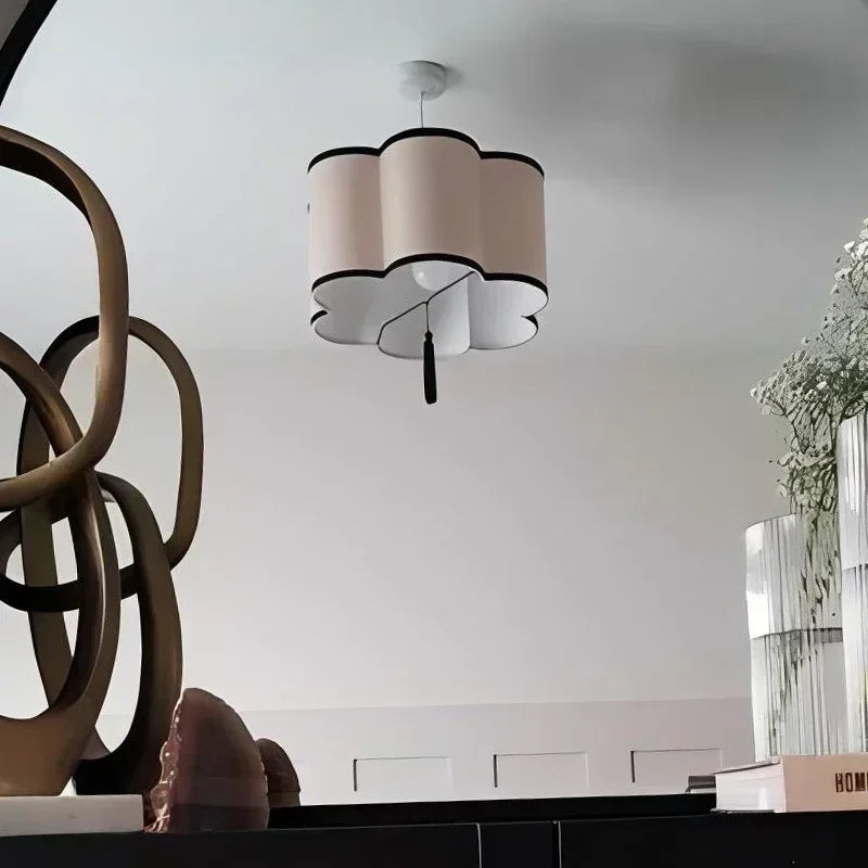 lampe suspendue tissu beige moderne texture mat 90 260V flux lumineux 249 2000