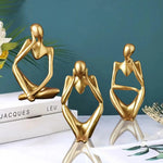 statuettes decoratives abstraites modernes or resine lisses minimaliste ornement maison