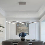 suspension lumineuse moderne pendentif led ondulé blanc doré gris réglable