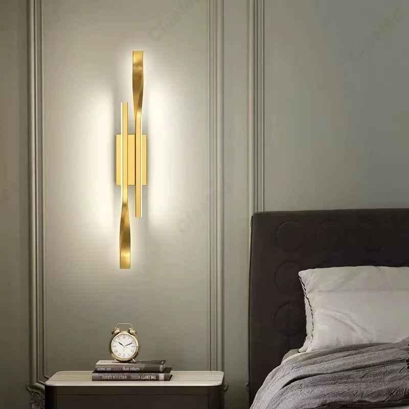 lampe murale or noir contemporaine fixée mur éclairage quotidien chambre salon entree