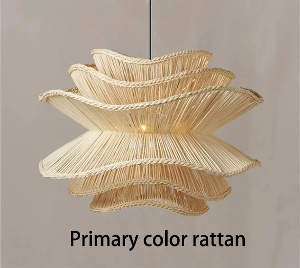 lampe suspendue tressée naturelle moderne salon chambre principale différents espaces lumière chaîne métallique