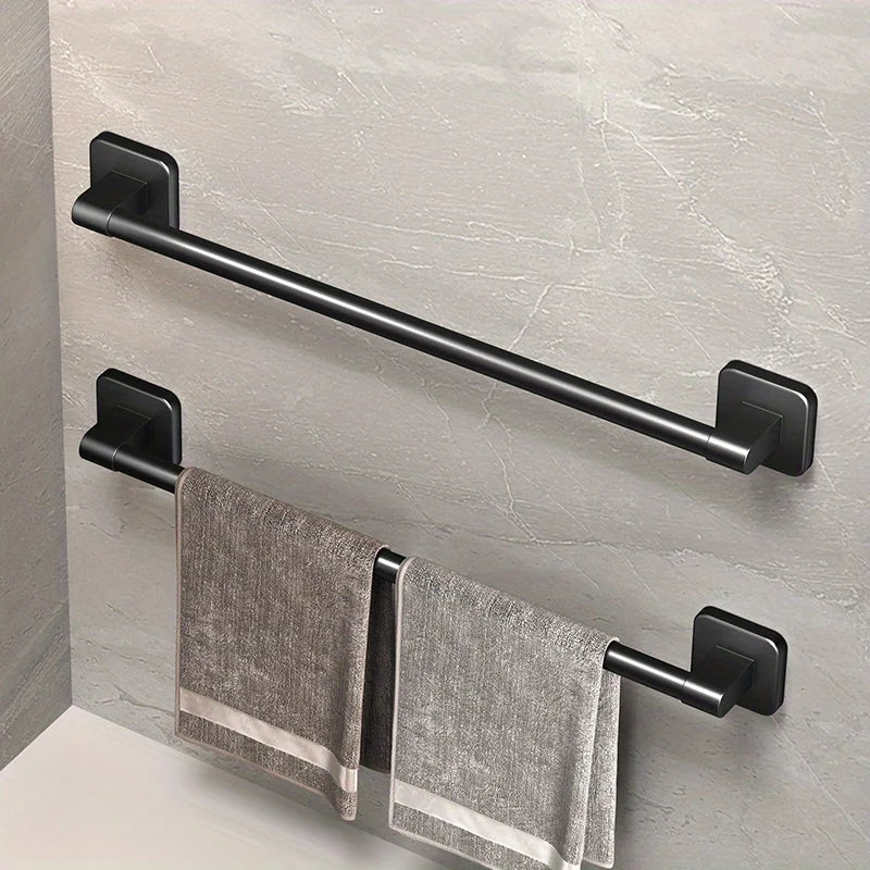 porte serviettes mural adhésif noir moderne 30 40 50 cm sans perçage salle bain