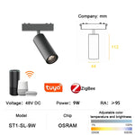 luminaire led rail magnétique noir moderne système éclairage intelligent intérieur ultra mince