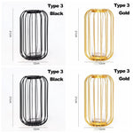 vase decoratif moderne noir or motif geometrique transparent decoration maison