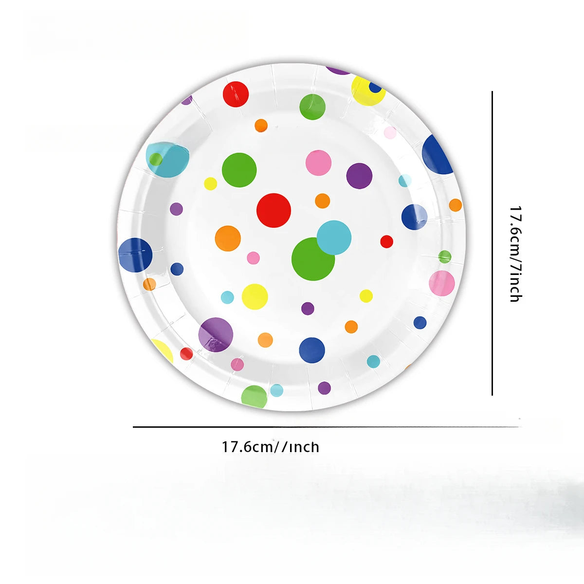 assiettes papier pois multicolores serviettes gobelets guirlande fête anniversaire mariage baptême noël