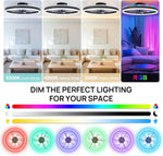 ventilateur intelligent led rvb vitesses ciel étoilé moderne télécommande app mobile