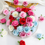 fleurs artificielles roses soie feuilles vertes décoration mariage fête intérieur