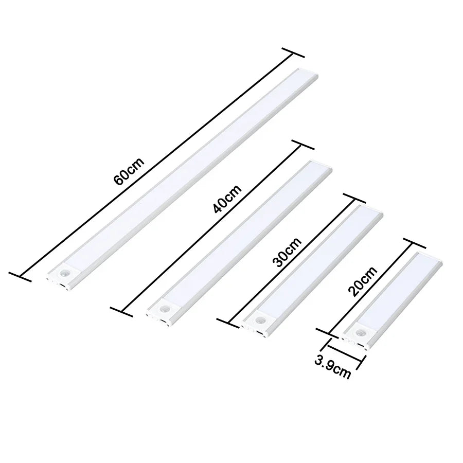 lampe led sous meuble blanc moderne contrôles luminosité 20cm 30cm 40cm 50cm recharge usb