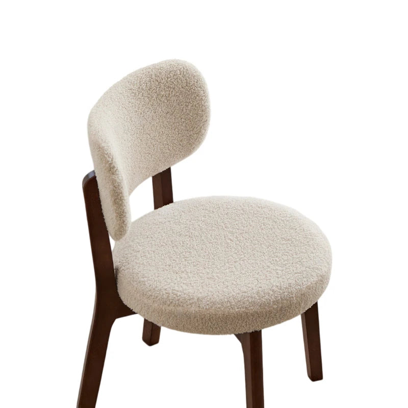 chaise moderne beige marron foncé tissu bouclé assise dossier pieds salon protection durable elasthanne