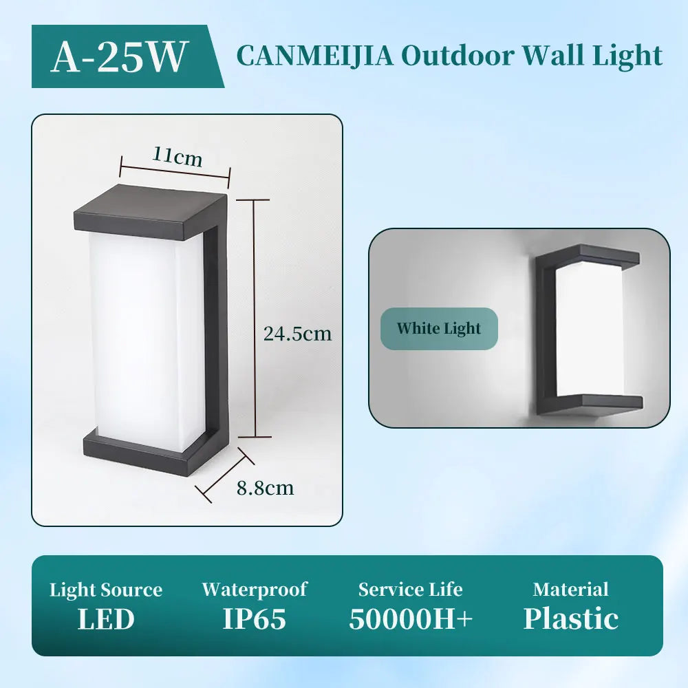 lampe murale moderne extérieure ip65 noir blanc waterproof 249 2000lm vis