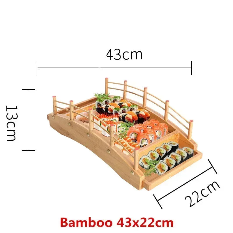 plateau sushi bois moderne bateau sushi assiettes sashimi