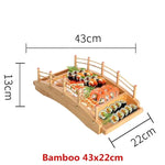 plateau sushi bois moderne bateau sushi assiettes sashimi