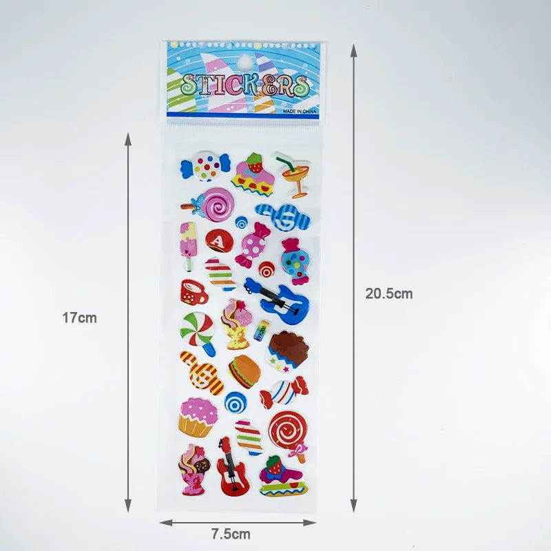 stickers multicolores cartoon bonbons glaces gâteaux lettres musique adhésifs enfants scrapbooking kawaii filles