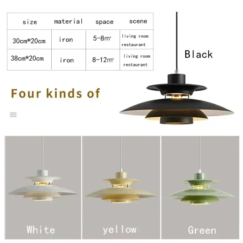 lampe suspendue moderne scandinave blanc vert noir jaune concentrique câble plat pendentifintérieur