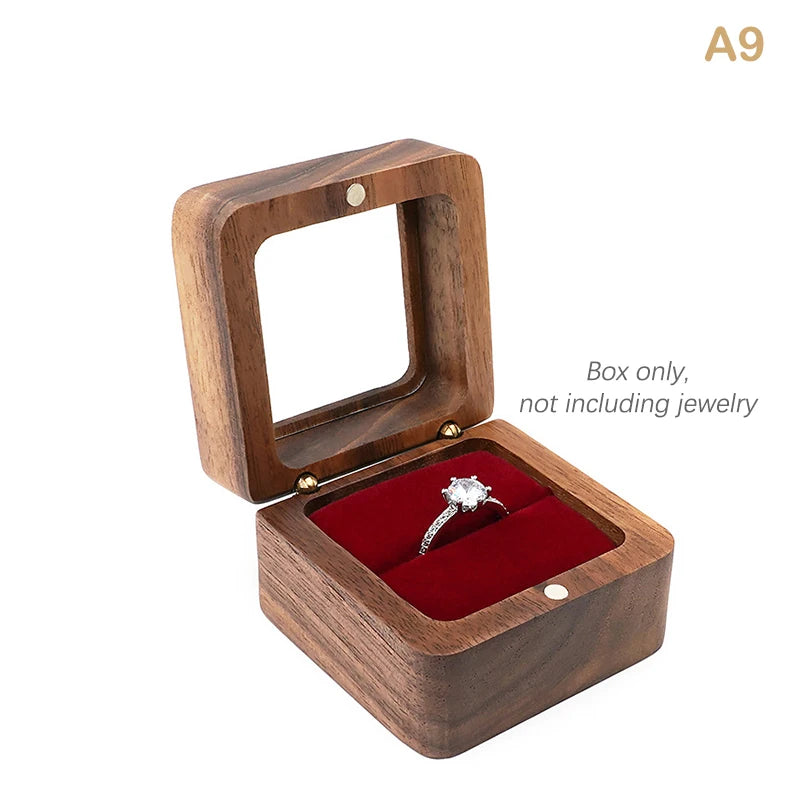 boîtes bijoux bois foncé coffret rangement classique coussin intérieur vis anneaux emballage présentation mariage