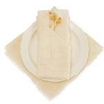 lot serviettes table coton rose franges ruban décorations mariage fête table rustique moderne