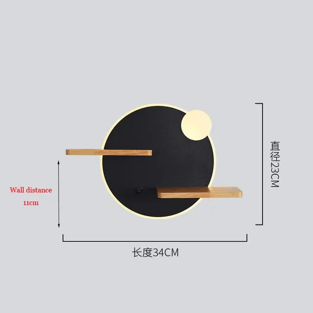 lampe murale moderne minimaliste blanc noir bois clair éclairage chambre salon led 11w warm