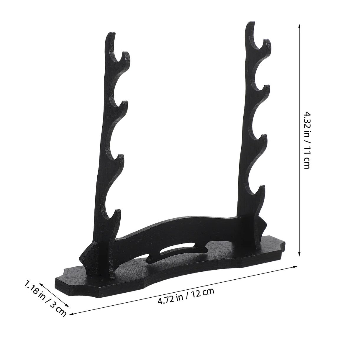 support épée bois brut niveaux fixation mur décoration japonaise noire 11cm haute