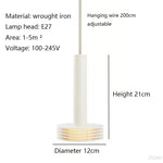 lampe suspendue minimaliste moderne rouge noir jaune annulaire salon chambre cuisine