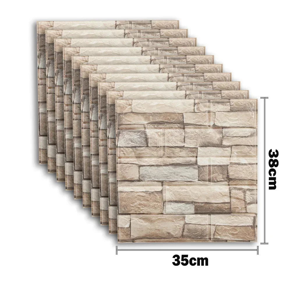 panneaux decoratifs murals adhesifs imitation brique moderne beige gris rose verte bleu noir blanc