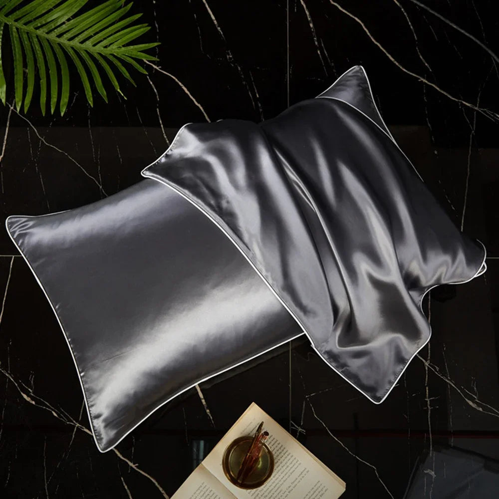 taies d'oreiller soie naturelle couleurs solides élégant satin opacité respectueux environnement simple hospitalière