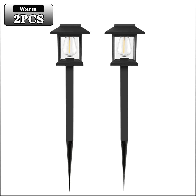 lampe solaire extérieure classique transparente noire autonome éclairage paysager jardin