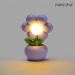 veilleuse led fleur rose verte violacée moderne chambre enfant basse consommation abs