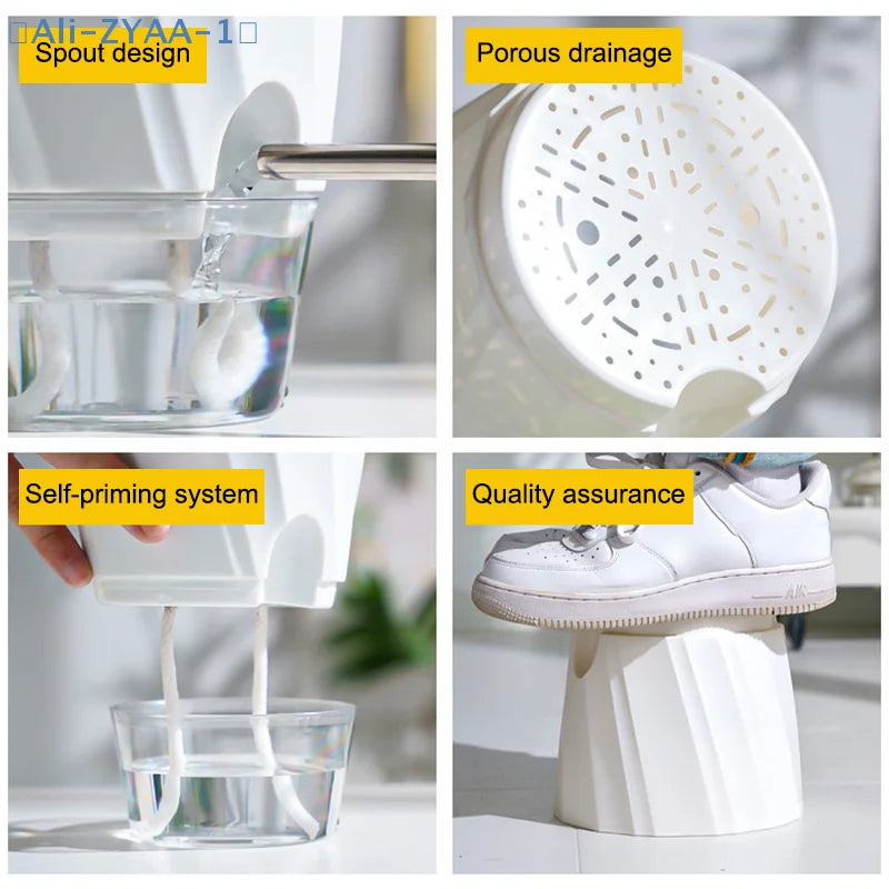 pot plante moderne transparent blanc rose gris facette geometrique auto arrosant minimaliste grille tailles