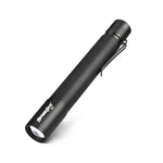 lampe torche led noire moderne télescopique texture carbone cordelette portable