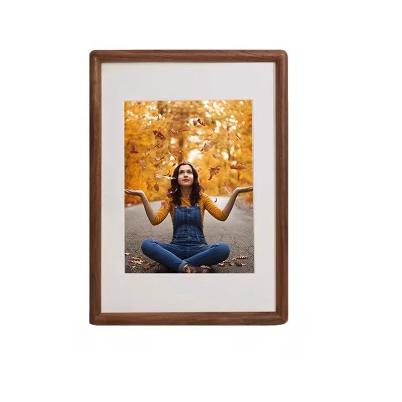 cadre photo bois marron rustique minimaliste chaleureux murs decoration paysages portraits animaux