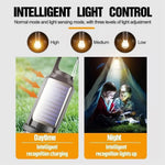 lampe camping solaire rechargeable usb touch led étanche ipx4 noir bleu blanc moderne