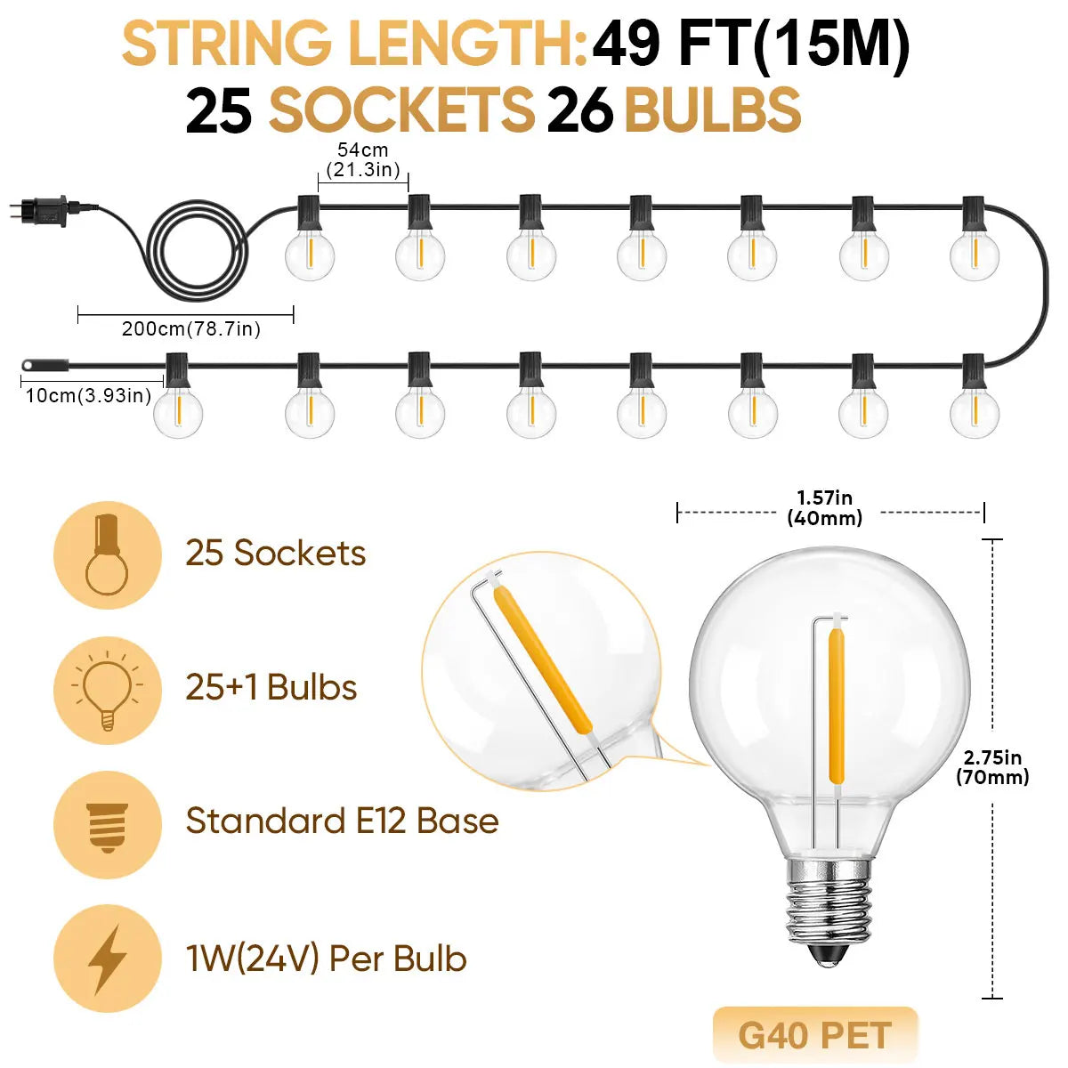 guirlande lumineuse led transparentes moderne vintage 15m 30m adaptateur télécommande clips noirs