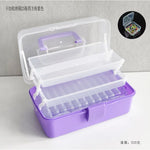 boîte rangement 25 compartiments violet rose pratique moderne boucle plastique lisse