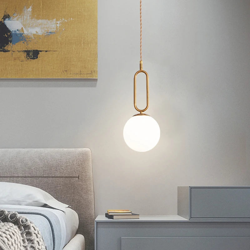 lampe suspendue moderne or spherique minimaliste salon chambre étude opacité ajustable 2m
