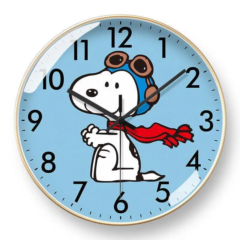 horloge murale snoopy dessin animé noir blanc moderne fixations murs quartz